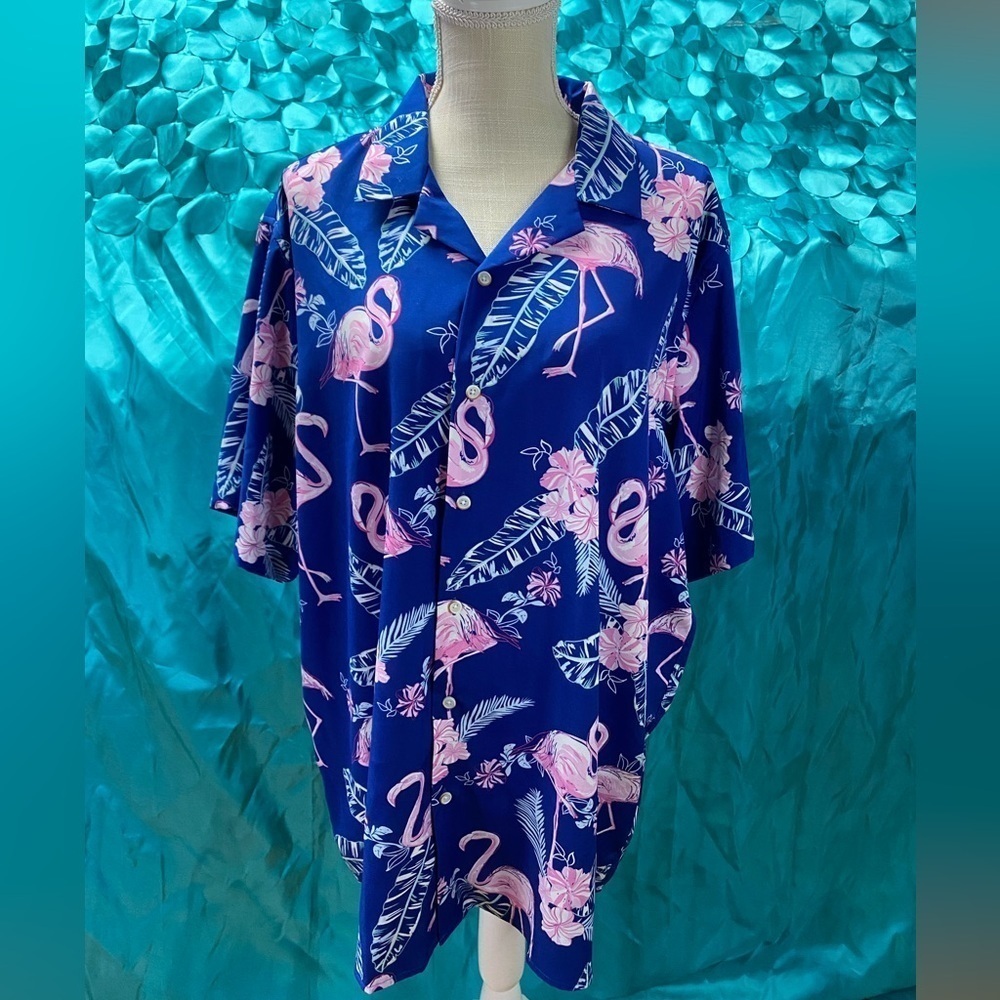 Unbranded size 2X Hawaiian vacation tropical flamingo‎ lightweight summer spring